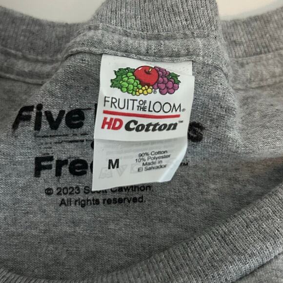 FIVE NIGHTS AT FREDDY'S Graphic Tee NEW Long Sleeve Gray Size M - Picture 4 of 6